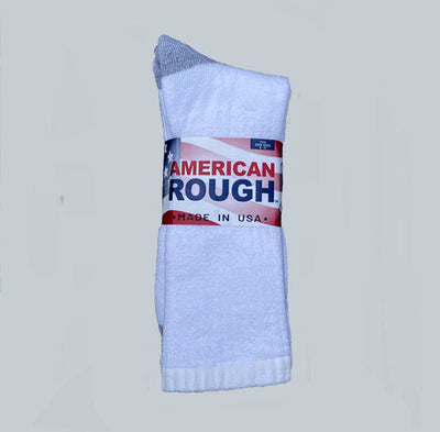 AMERICAN ROUGH DOUBLE CUSHION WHITE BOOT LENGTH SOCK / 3 PAIR PER PACK