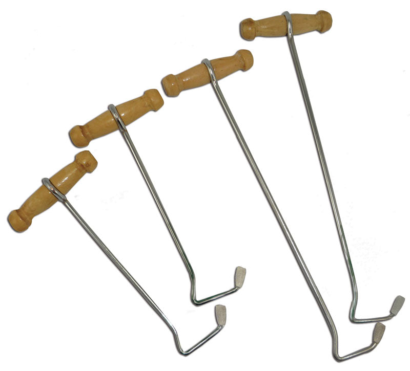 LONG BOOT HOOKS \ BOOT PULL ONS 12 NATURAL CHROME
